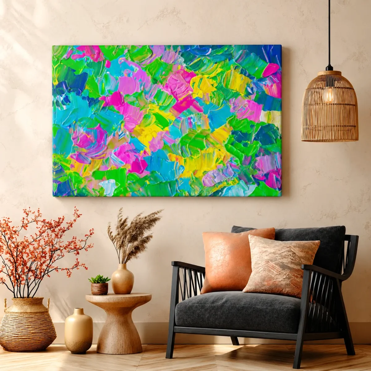 Prism Riot – Vibrant Abstract Canvas Wall Art for Bold Modern Interiors