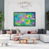 134 (2) Prism Riot – Vibrant Abstract Framed Canvas Wall Art for Modern Spaces