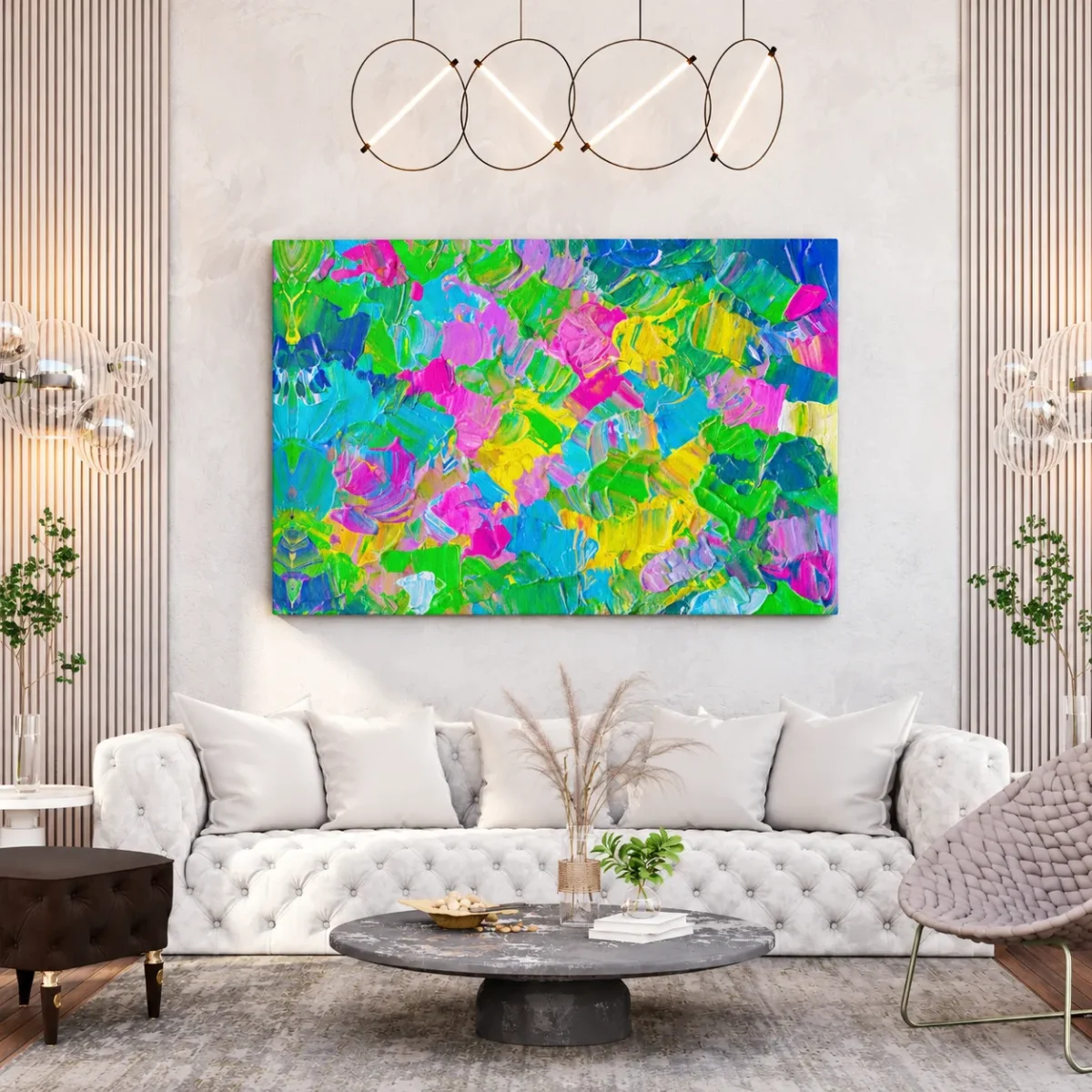 Prism Riot – Vibrant Abstract Canvas Wall Art for Bold Modern Interiors