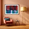 Cinderwake Current – Red Teal Abstract Framed Prints for Modern Interiors