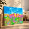 Prismtide Bloomscape – Colorful Abstract Landscape Wall Art Canvas