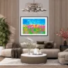 Prismtide Bloomscape – Colorful Abstract Landscape Wall Art Framed Print