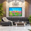 Prismtide Bloomscape – Colorful Abstract Landscape Wall Art Framed Canvas