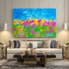 Prismtide Bloomscape – Colorful Abstract Landscape Wall Art Canvas