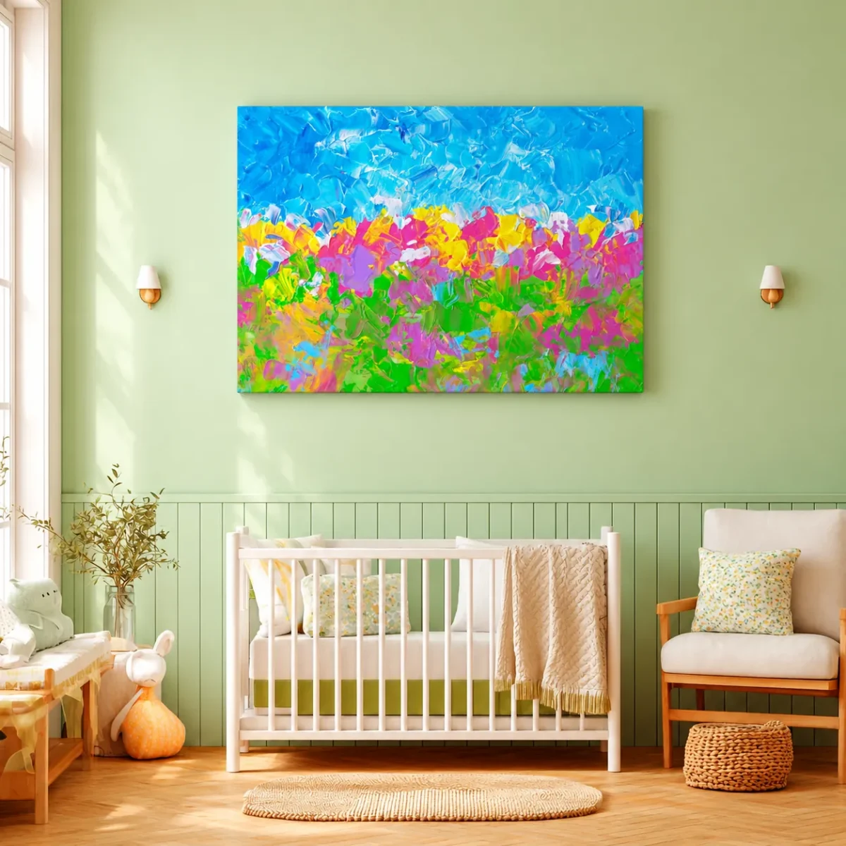 Prismtide Bloomscape – Colorful Abstract Landscape Wall Art Canvas