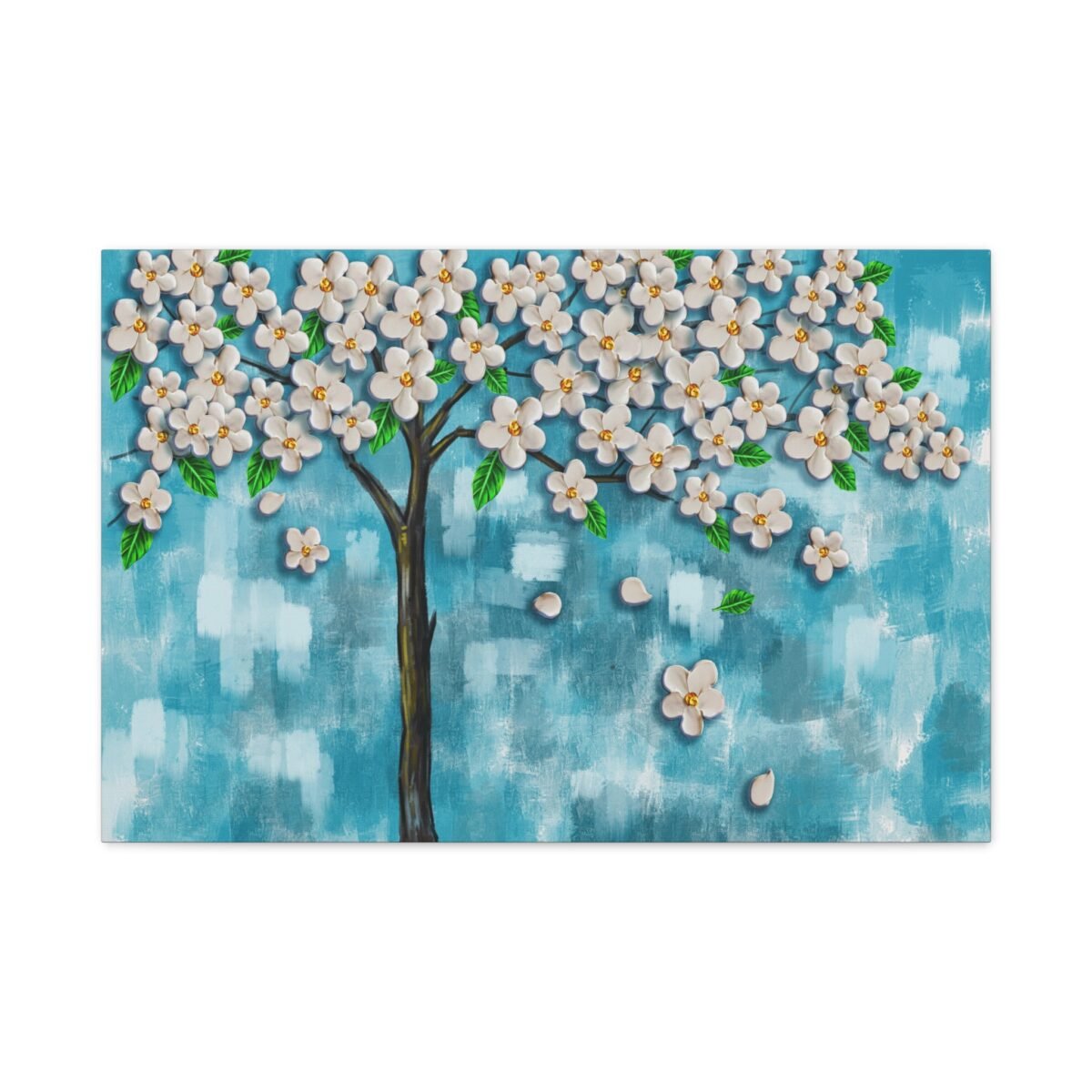 13737258090335073748_2048.jpeg Blue Blossom Tree Wall Art – Azure Petal Canopy Premium Matte Canvas Decor