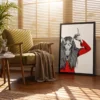 Veil of the Antlered Oracle – Antlered Skull Wall Art Framed Canvas
