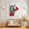 Veil of the Antlered Oracle – Antlered Skull Wall Art Canvas for Gothic Interiors