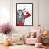 Veil of the Antlered Oracle – Antlered Skull Wall Art Framed Canvas