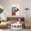 Veil of the Antlered Oracle – Antlered Skull Wall Art Canvas for Gothic Interiors