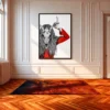 Veil of the Antlered Oracle – Antlered Skull Wall Art Framed Print