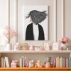 Velvet Gale – Windswept Woman Canvas Wall Art for Modern Fashion Interiors