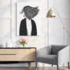 Velvet Gale – Windswept Woman Canvas Wall Art for Modern Fashion Interiors
