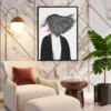 140 (5) Velvet Gale – Windswept Woman Framed Prints for Elegant Modern Interiors