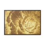 Ochre Avian Reverie – Golden Botanical Wall Art Framed Canvas, Vintage Nature Decor