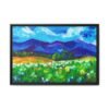 Sapphire Mountain Meadow Wall Art – Vivid Alpine Landscape Framed Canvas Decor