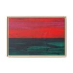 Emberveil Red Black Green Abstract Wall Art – Textured Modern Framed Canvas