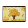 Auspicious Coin Tree Wall Art – Golden Prosperity Framed Canvas