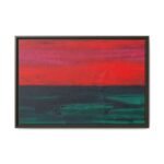Emberveil Red Black Green Abstract Wall Art – Textured Modern Framed Canvas