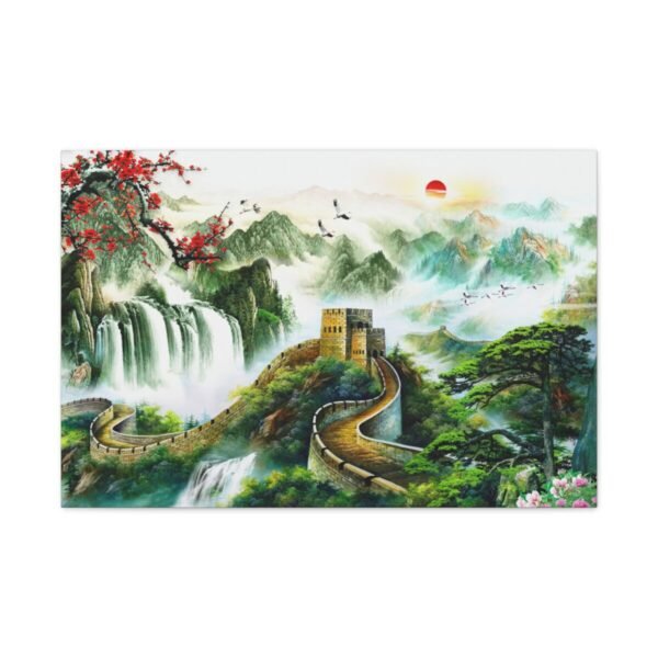 Jade Citadel Reverie – Chinese Landscape Wall Art Canvas, Mountain & Great Wall Decor