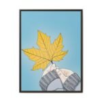 Golden Pause – Autumn Maple Leaf Wall Art, Premium Framed Canvas