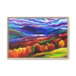 Violetfire Highlands – Autumn Mountain Framed Canvas Wall Art for Modern Homes