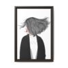 Velvet Gale – Windswept Woman Framed Canvas Wall Art for Modern Interiors