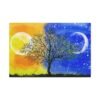 Solar Nocturne Tree Wall Art – Vibrant Day-to-Night Landscape Canvas for Modern Interiors