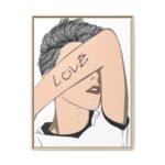 Love in Plain Sight Love Line Art Framed Canvas, Modern Figurative Wall Decor