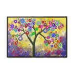 Prismatic Bloomtree – Colorful Tree Wall Art, Gallery-Style Framed Canvas