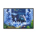 Shatterreef Dolphin Ocean Wall Art – Vibrant Marine Framed Canvas for Modern Interiors