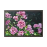 Roselight Sonata – Pink Rose Garden Wall Art, Elegant Framed Canvas Decor