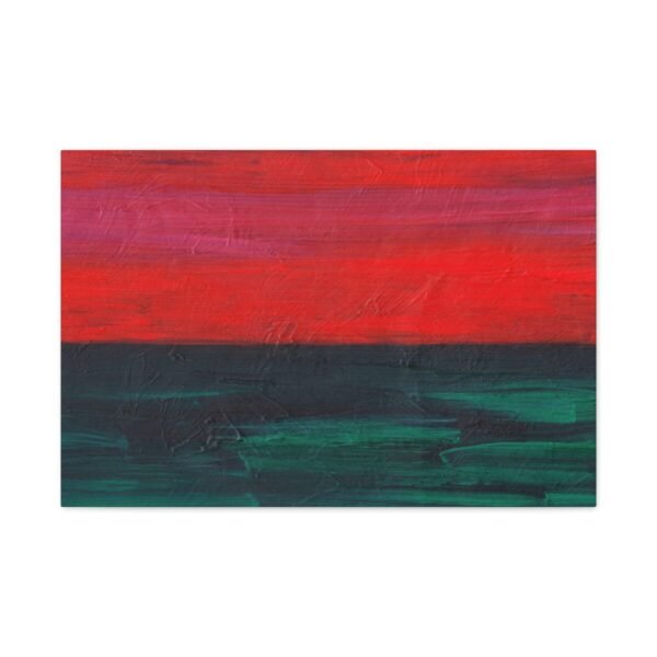 Emberveil Red Black Green Abstract Wall Art Canvas – Bold Textured Modern Decor