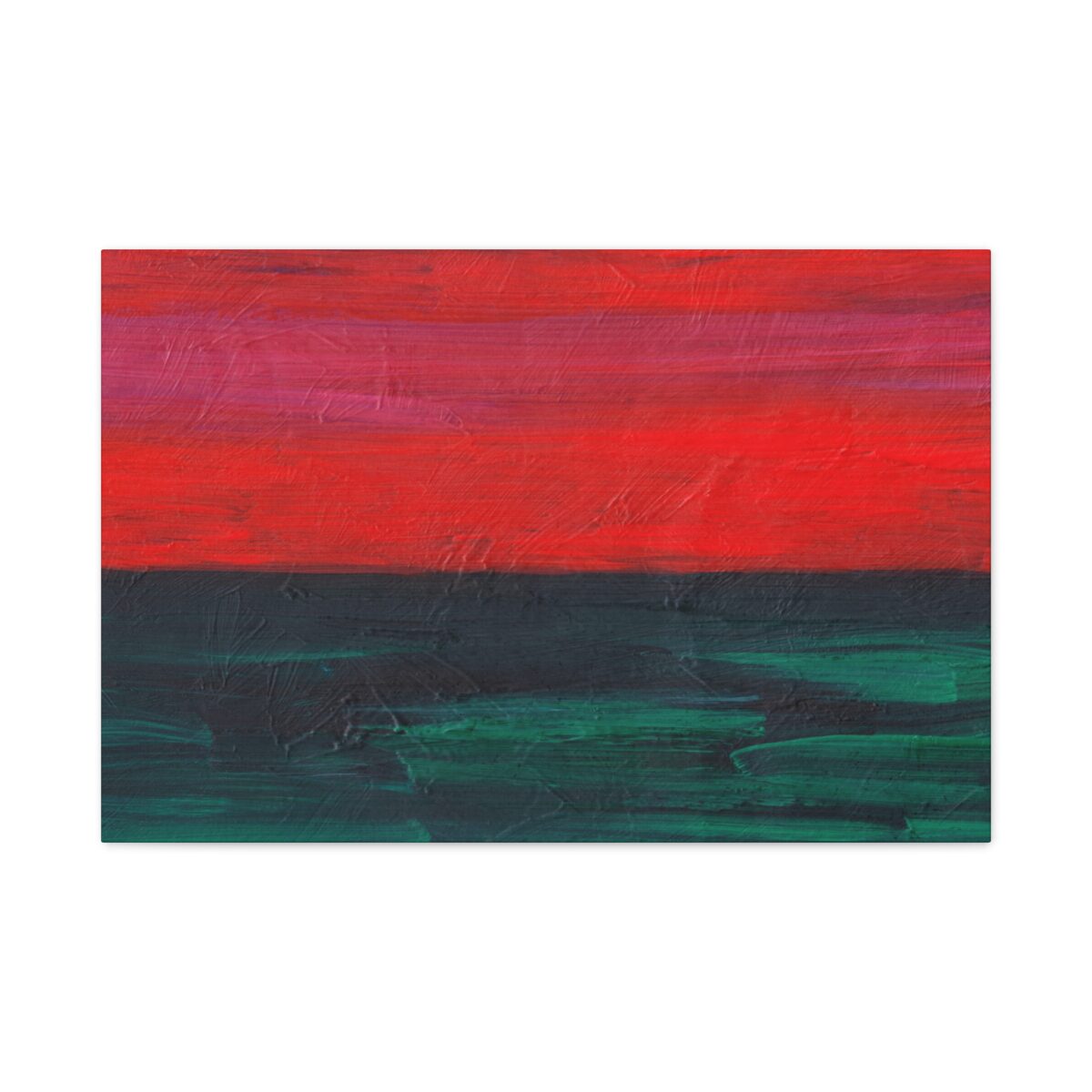 Emberveil Red Black Green Abstract Wall Art Canvas – Bold Textured Modern Decor