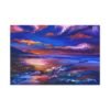 Violet Tide Reverie – Abstract Sunset Landscape Wall Art, Stretched Canvas