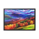 Violetfire Highlands – Autumn Mountain Framed Canvas Wall Art for Modern Homes