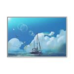 Tideborne Passage – Sailing Boat Seascape Wall Art, Elegant Framed Canvas Decor