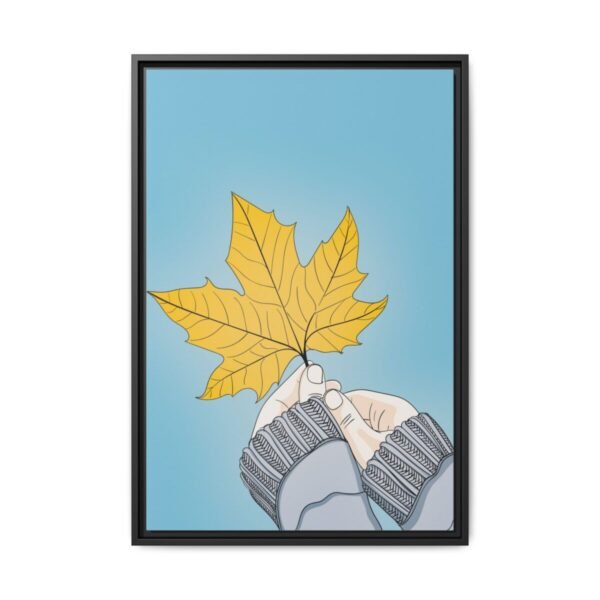Golden Pause – Autumn Maple Leaf Wall Art, Premium Framed Canvas