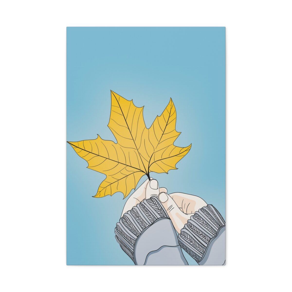Golden Pause – Autumn Maple Leaf Wall Art, Matte Canvas for Cozy Interiors