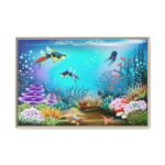 Coralwhim Tide – Colorful Coral Reef Wall Art Framed Canvas for Coastal Decor