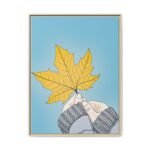 Golden Pause – Autumn Maple Leaf Wall Art, Premium Framed Canvas