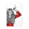 Veil of the Antlered Oracle – Antlered Skull Wall Art Canvas for Gothic Interiors