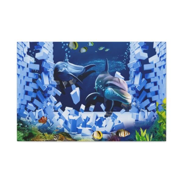 6802401444617211573_2048-1.jpeg Shatterreef – Dolphin Ocean Wall Art, Vibrant Marine Canvas for Modern Interiors
