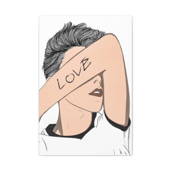 Love in Plain Sight Love Line Art Canvas, Modern Figurative Wall Decor