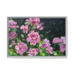 Roselight Sonata – Pink Rose Garden Wall Art, Elegant Framed Canvas Decor