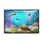Coralwhim Tide – Colorful Coral Reef Wall Art Framed Canvas for Coastal Decor