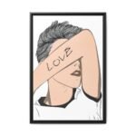 Love in Plain Sight Love Line Art Framed Canvas, Modern Figurative Wall Decor