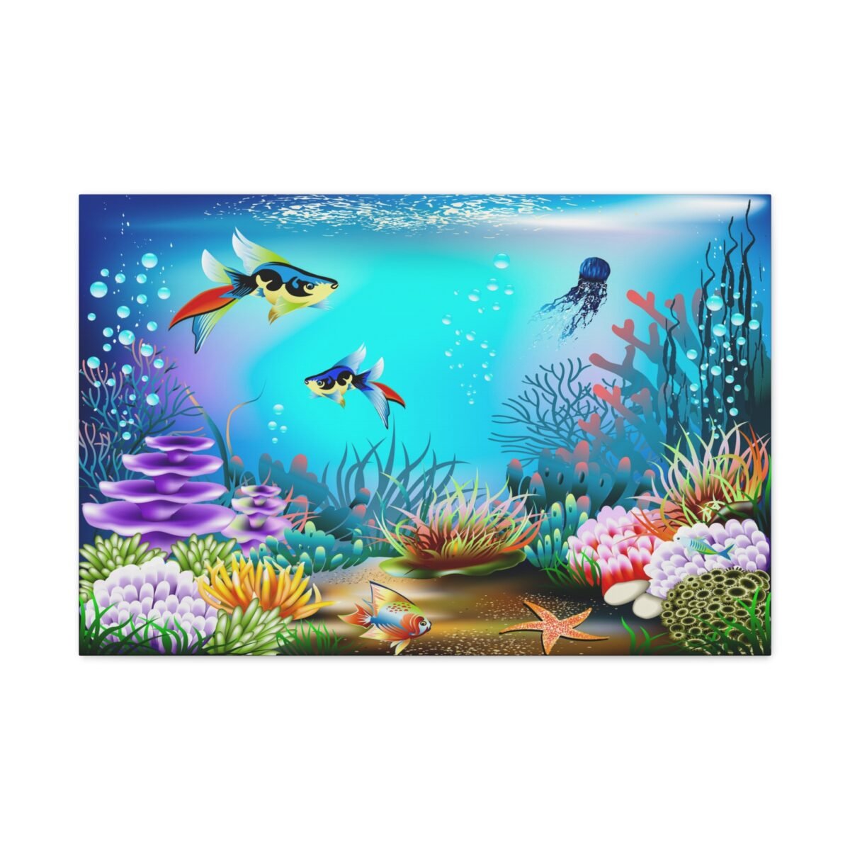 Coralwhim Tide – Underwater Coral Reef Wall Art Canvas, Colorful Ocean Decor
