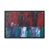 Cinderwake Current – Red Teal Abstract Framed Canvas Wall Art