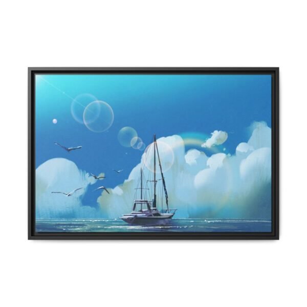Tideborne Passage – Sailing Boat Seascape Wall Art, Elegant Framed Canvas Decor